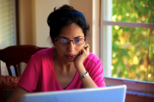 Woman on computer